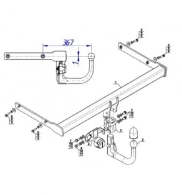 Фаркоп Steinhof для Skoda Octavia  (лифтбек) 2004-2013 S-343 в Красноярск