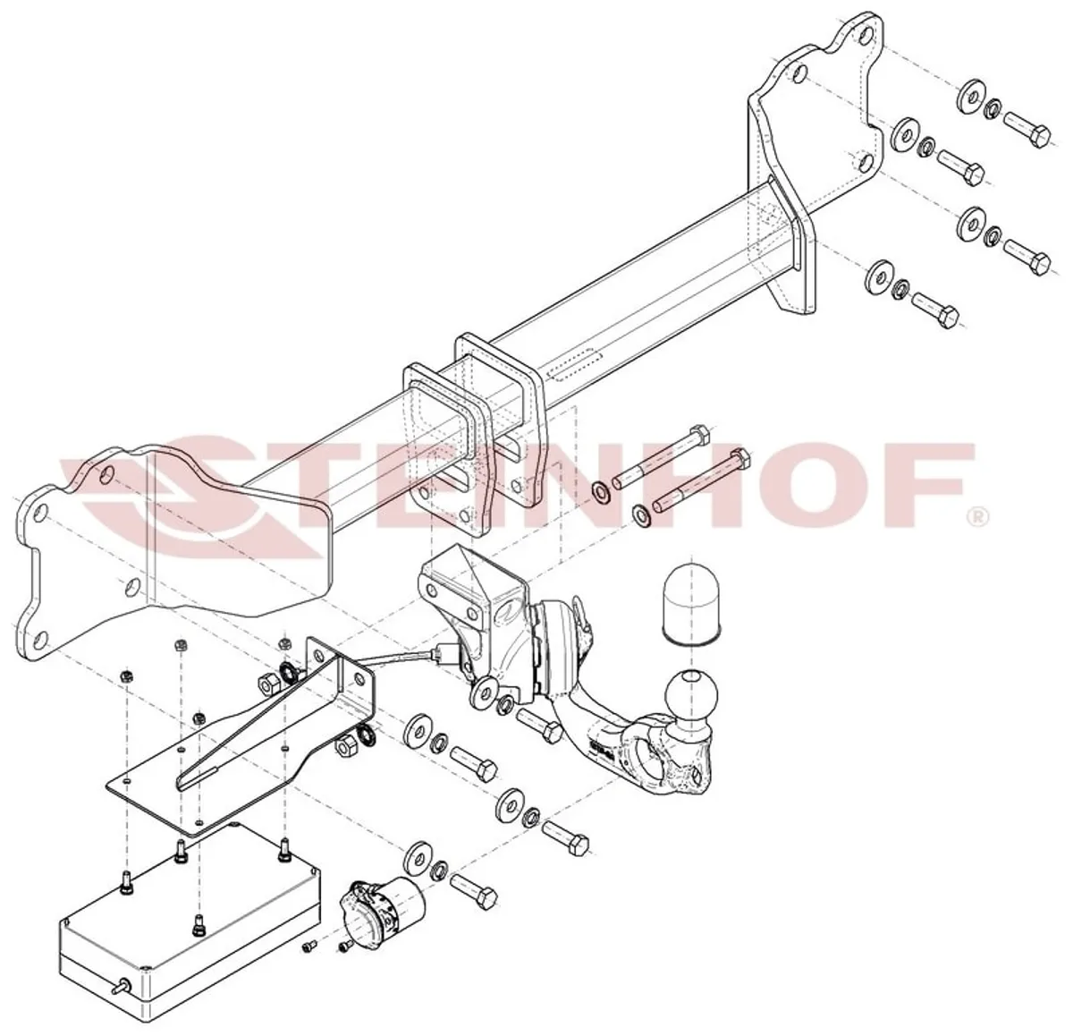 Фаркоп Steinhof для Audi Q7 2020- A-127 в Красноярск